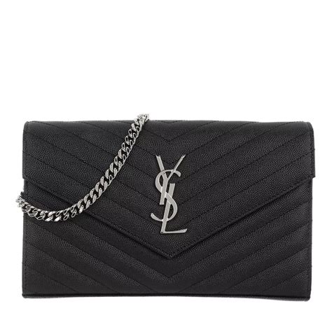 ysl chain wallet monogramme envelope nero nero|CLASSIC CASSANDRE CHAIN WALLET IN GRAIN .